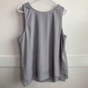 NWT Christopher & Banks Purple & Gray Patterned Sleeveless Blouse